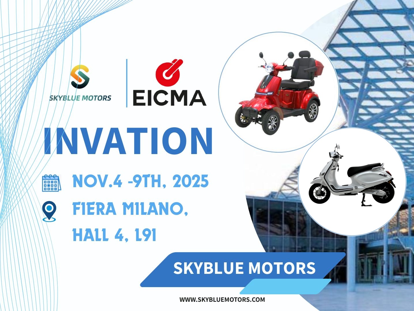 Únase a nosotros en EICMA 2025 en Milán: ¡explore nuestros últimos scooters eléctricos!